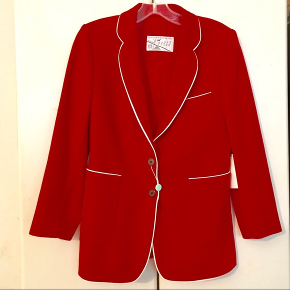 MAISON KITSUNE Jackets & Blazers - MAISON KITSUNE NEW W TAGS RED BLAZER/WHITE PIPING